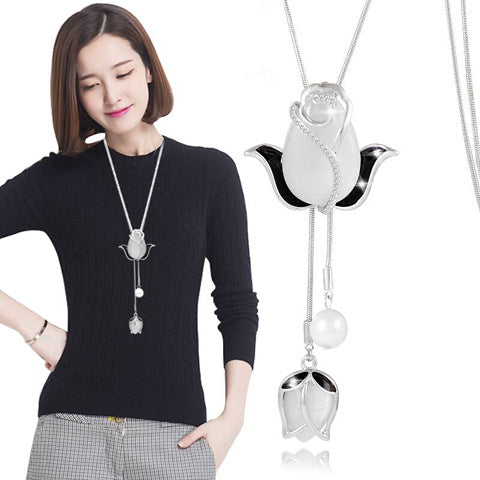 🔥【Producto más vendido】 Nuevo collar de flores de tulipán de alta gama para mujer