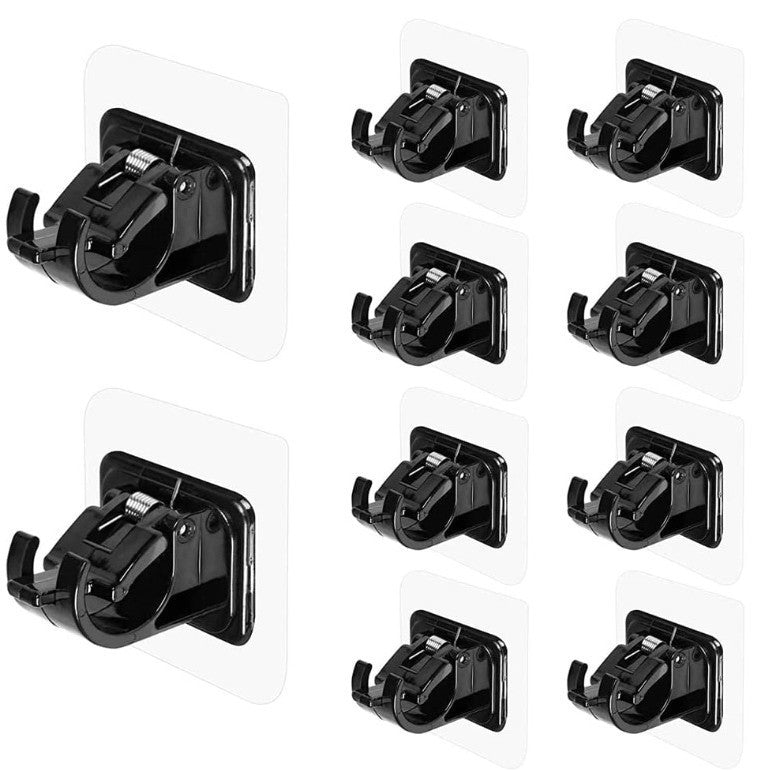 【20 piezas】 Soportes adhesivos de alta resistencia para barras de cortina que no requieren perforación