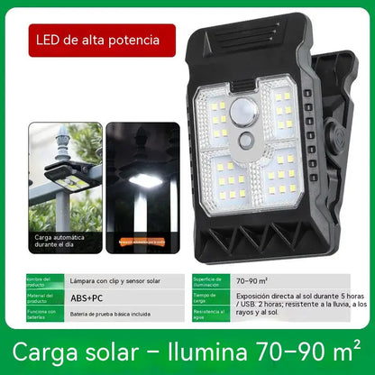 🌞💡Lámpara solar de jardín con pinza, no requiere cableado, apta para conexión por inducción doméstica.