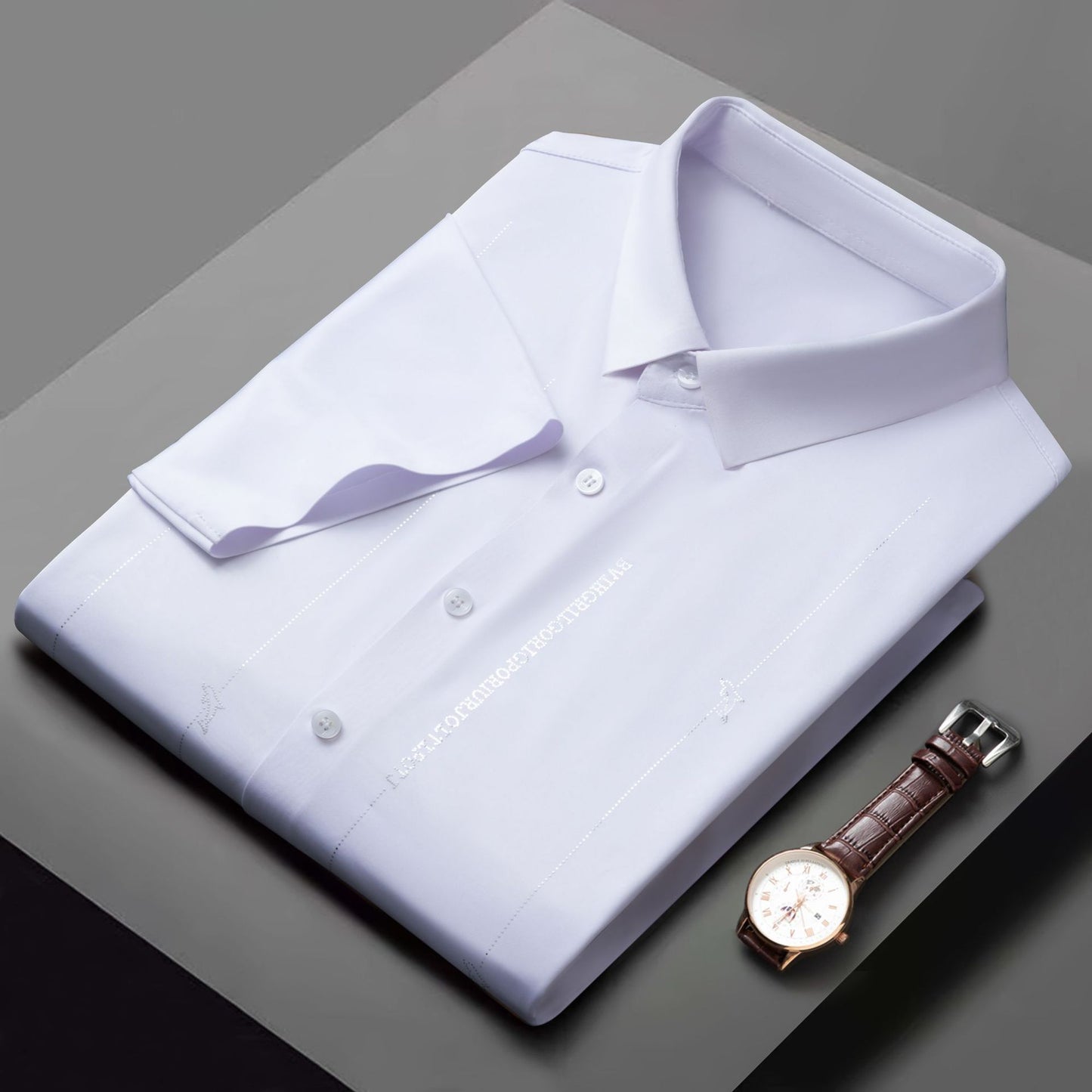 【M-4XL】Camisa de manga corta con alta elasticidad, sin arrugas y sin necesidad de planchar.