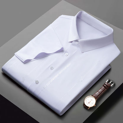【M-4XL】Camisa de manga corta con alta elasticidad, sin arrugas y sin necesidad de planchar.