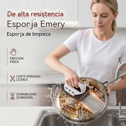 💥【10 piezas】Estropajo de esponja de esmeril para limpieza de alta resistencia