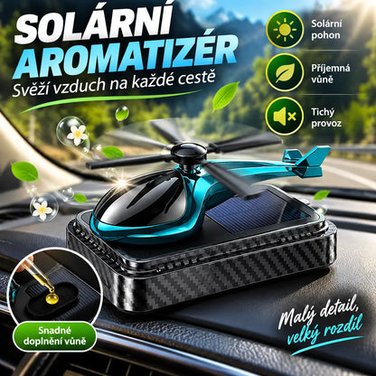👍Osvěžovač vzduchu s motivem vrtulníku, solární pohon, rotující uhlíková vlákna