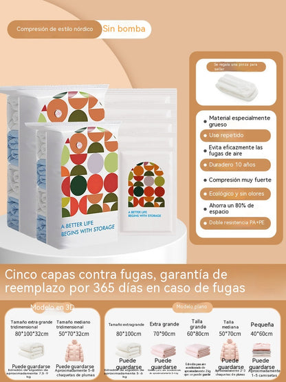 🧳💨【4 unidades por 24 euros】 Bolsa de almacenamiento al vacío grande y compresible: no requiere bomba, es a prueba de fugas e ideal para ahorrar espacio en maletas y en casa ✈️