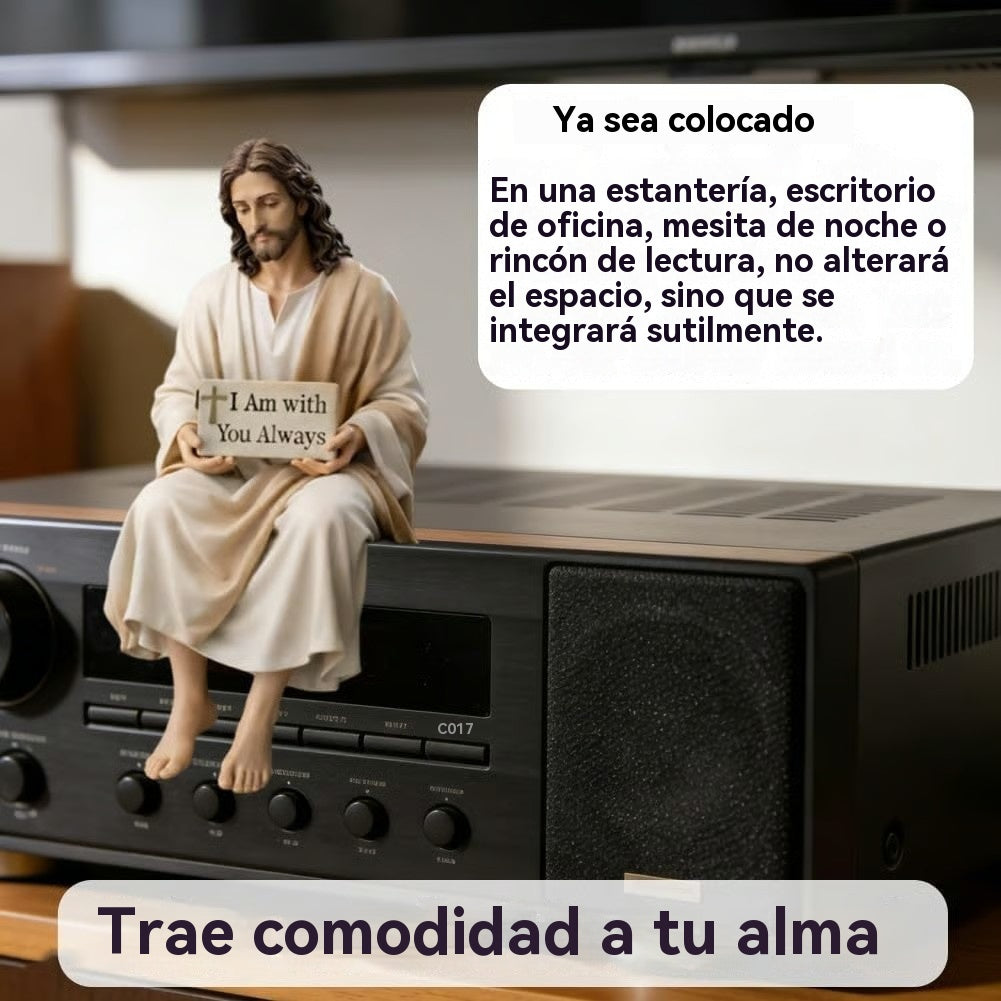 💌Estatua de Jesús de resina pintada a mano ~ Recordatorio diario: nunca estás solo.
